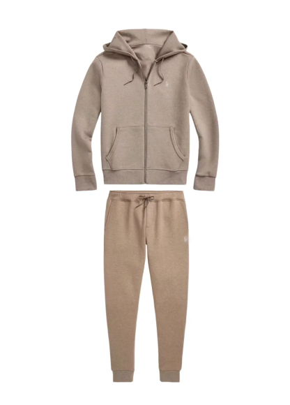 Casual hooded zipper jacket set