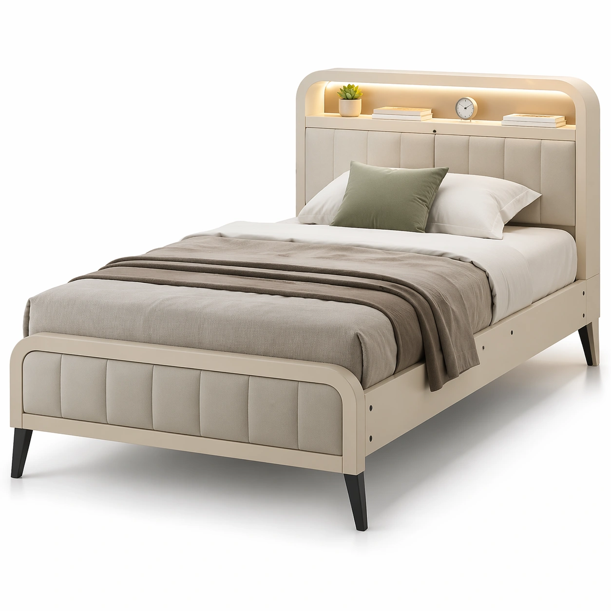 luxverano Bett Polster Modern mit Kopfteil-Feronaa