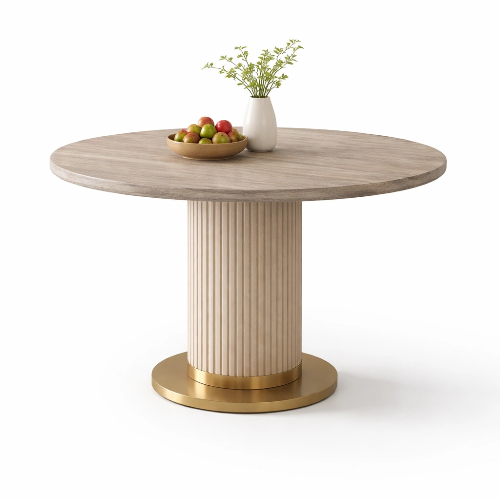 luxverano Esstisch Rund Holzoptik Modern-Feronaa