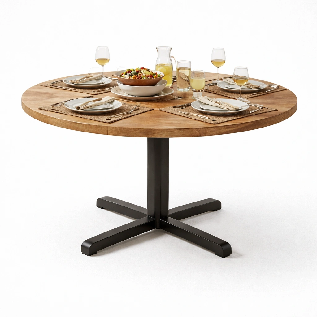 luxverano Esstisch Rund Holz Metall Gross-Feronaa