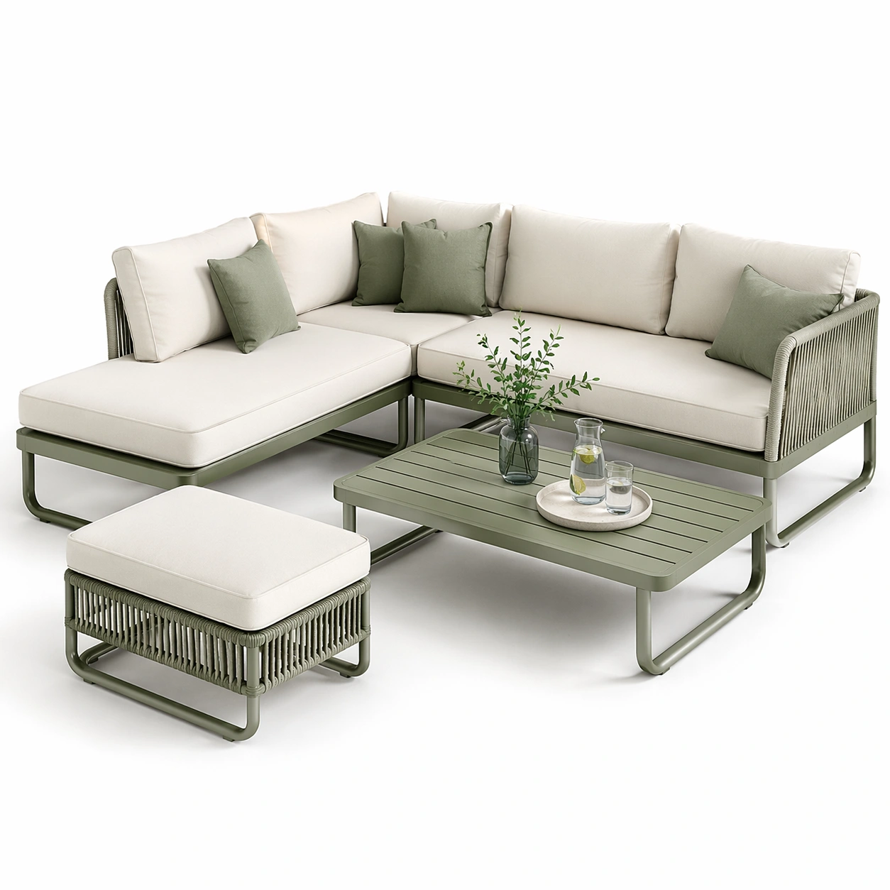 luxverano Outdoor Ecksofa Set mit Tisch-Feronaa