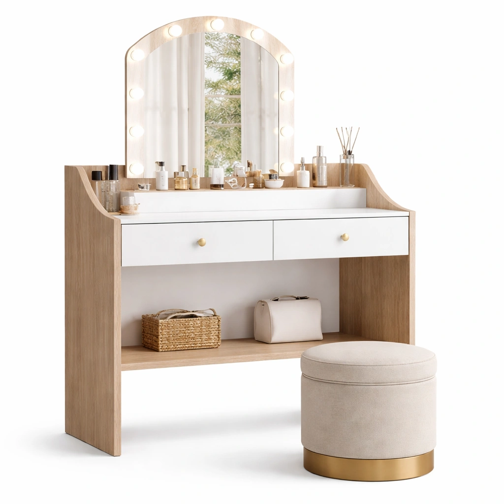 luxverano Schminktisch mit Spiegel und Beleuchtung-Feronaa