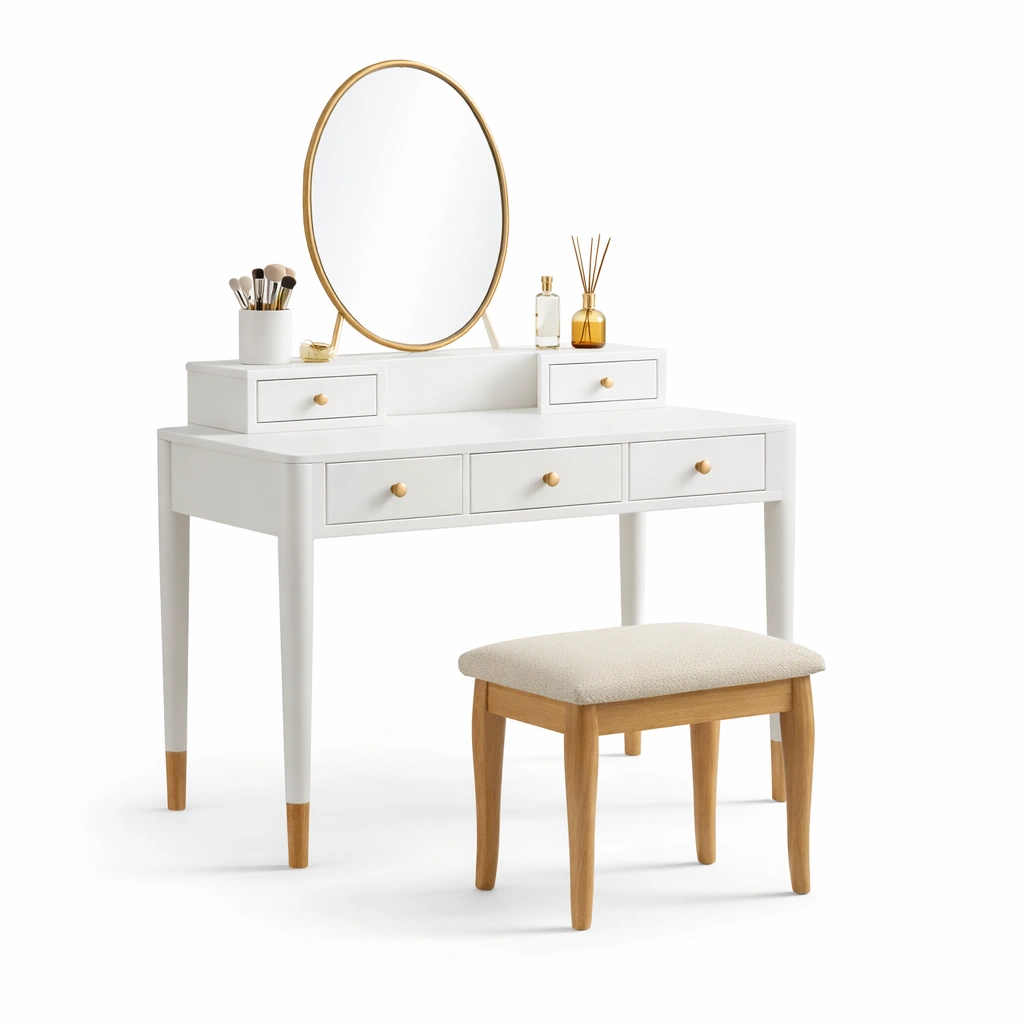 luxverano Schminktisch Modern mit Spiegel und Schubladen-Feronaa