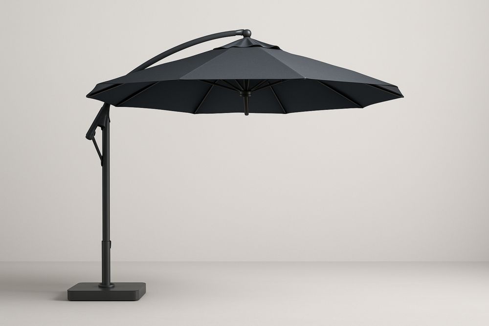 Kültéri napernyő 3m poliészter szövet és acél szerkezet Antracit-Nidbella