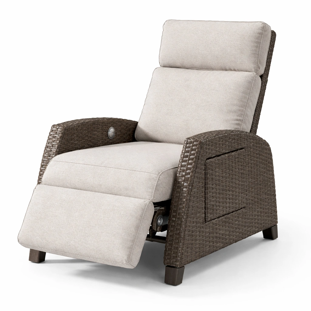 Relaxsessel mit Fussstuetze Braun-Ivellor