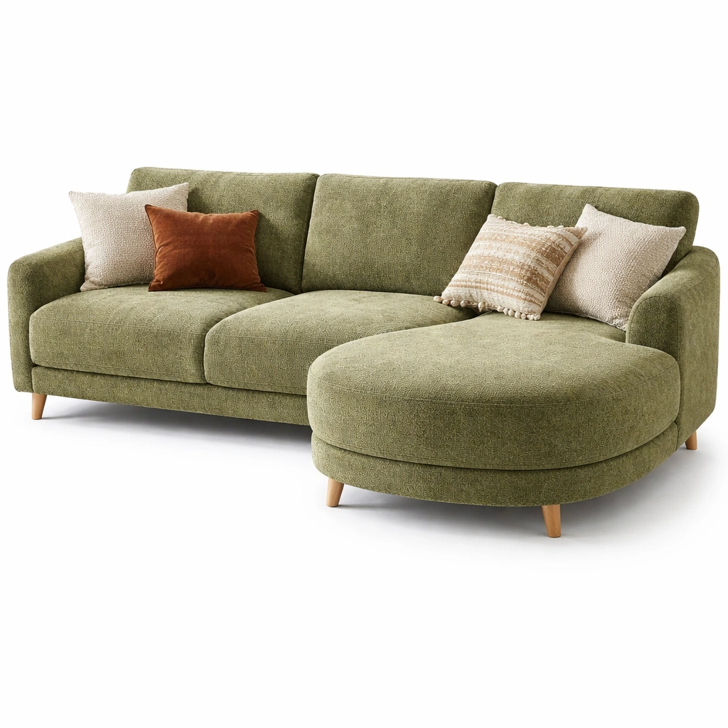 Ecksofa Gruen Stoff-Ivellor