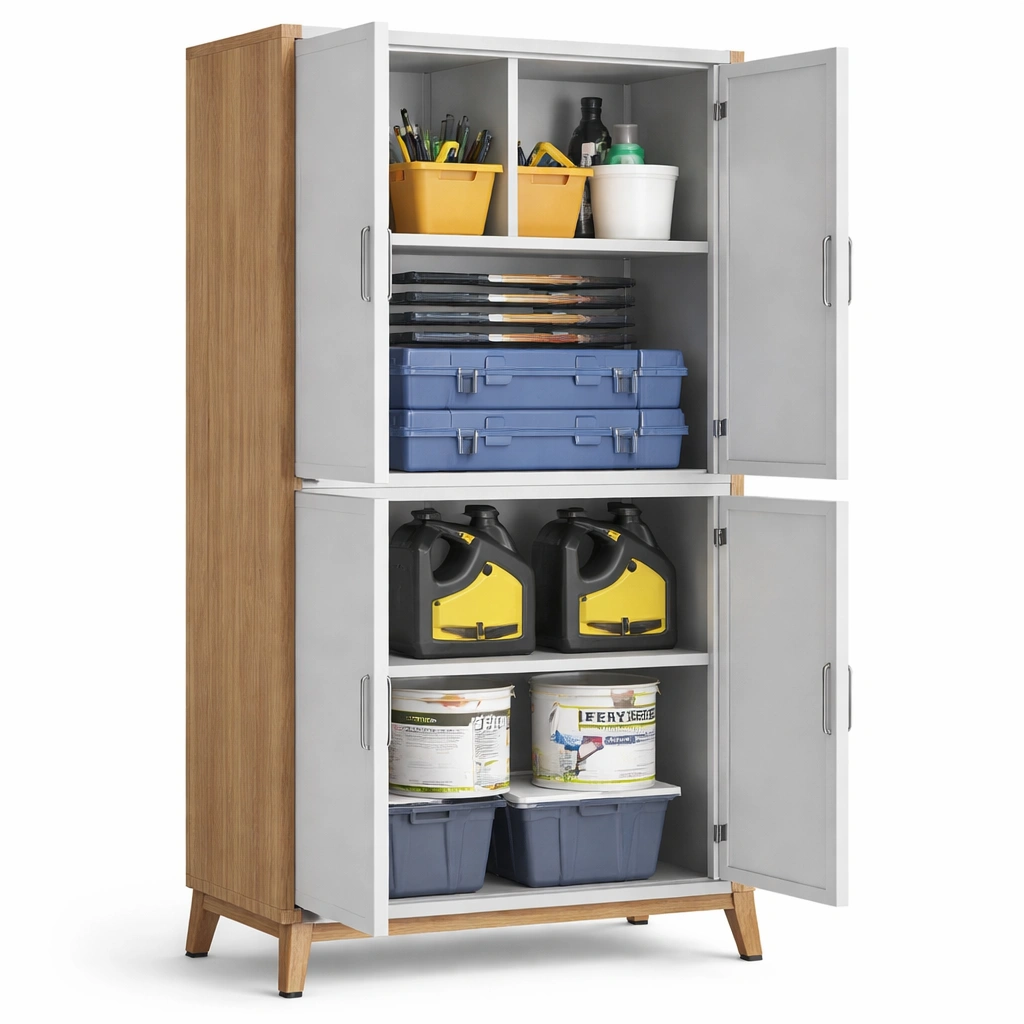 Mehrzweckschrank Grau Holz-Ivellor