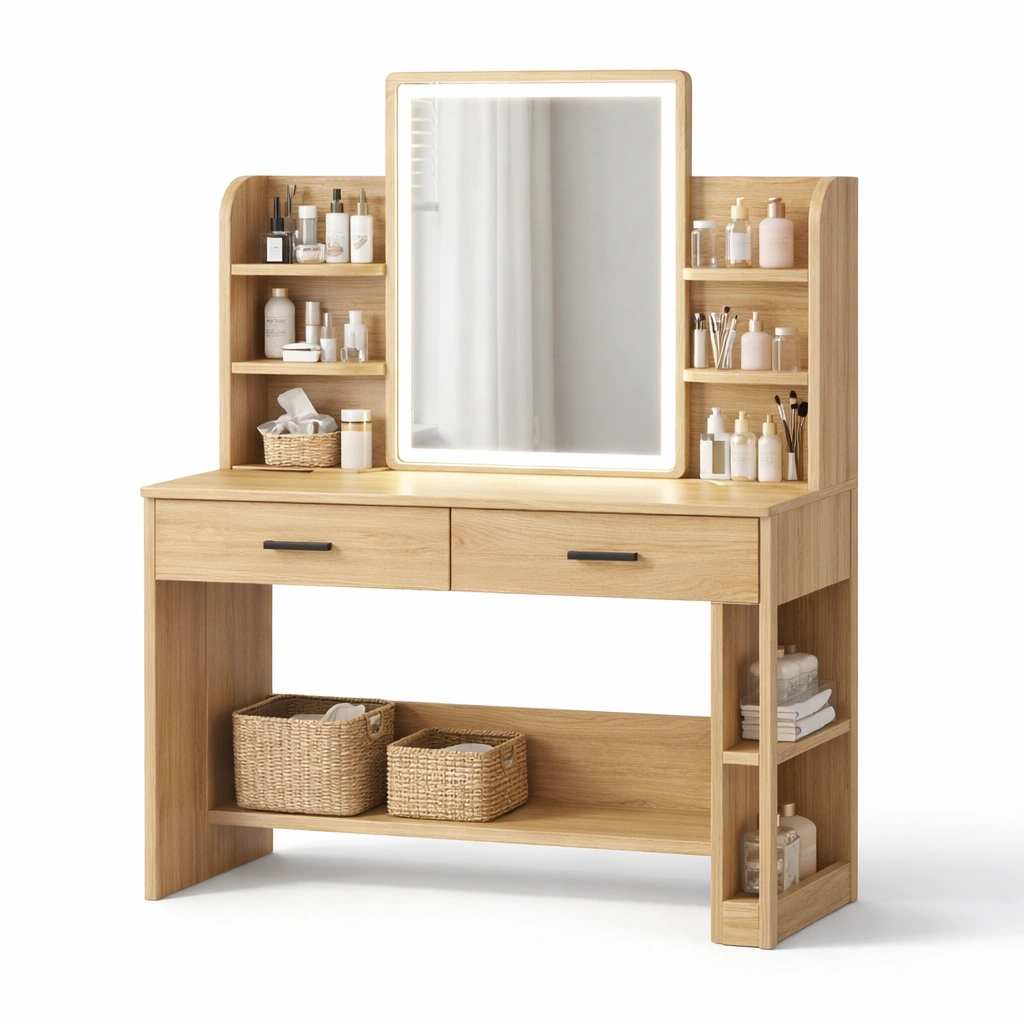 Schminktisch Holz Natur-Ivellor