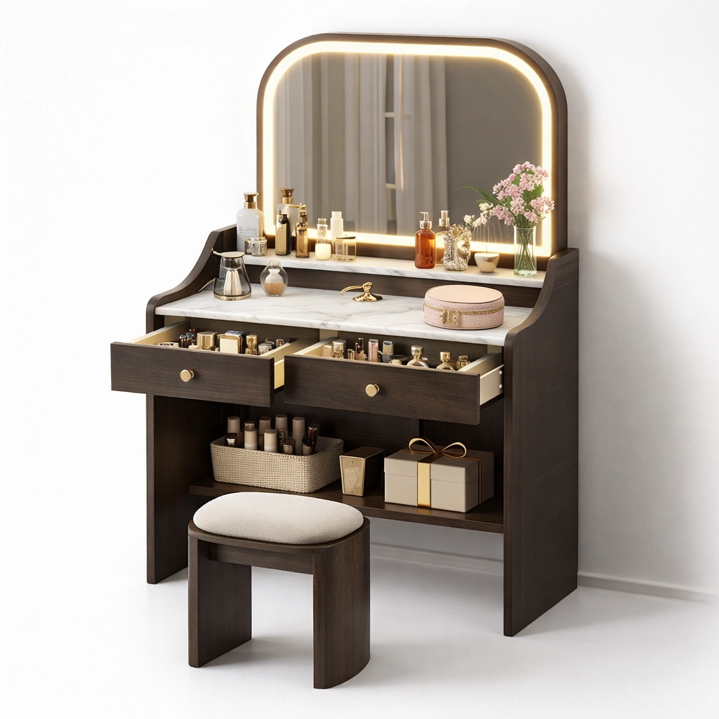 Schminktisch Dunkelbraun-Ivellor