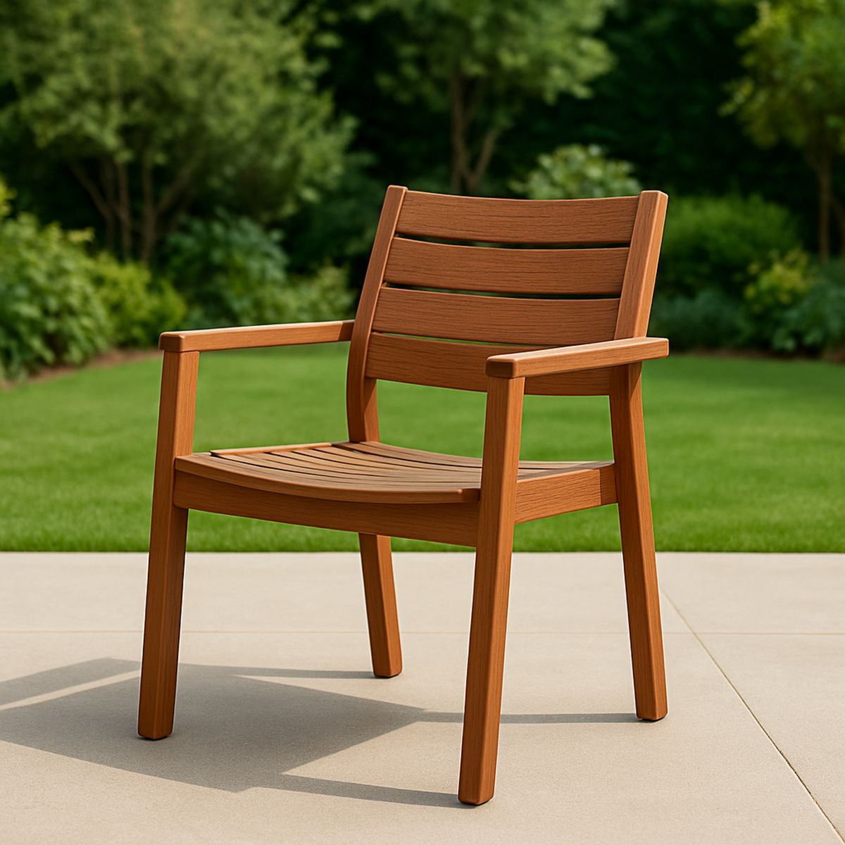 Kültéri fa szék karfával, barna 90 cm