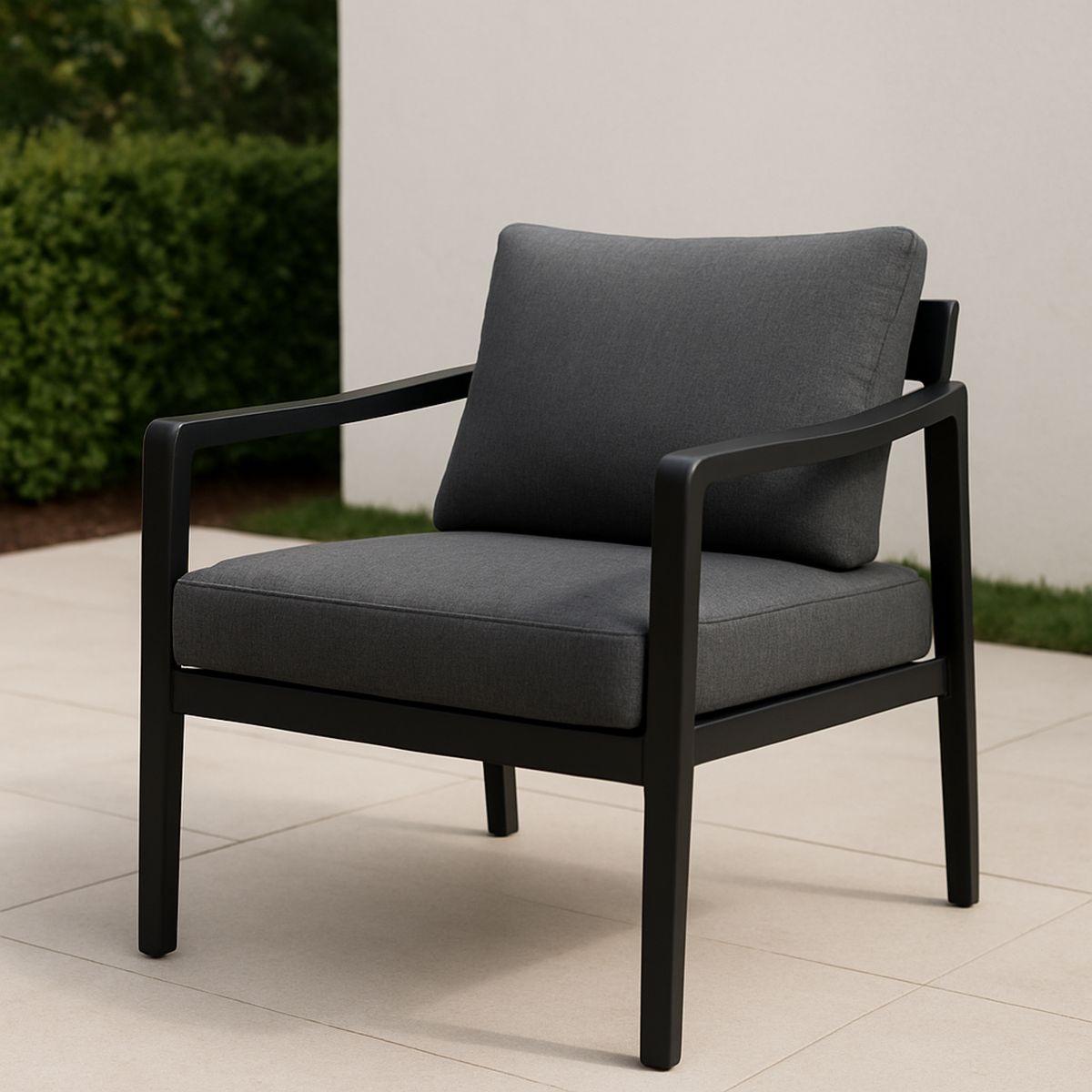 Alumínium kerti szék szürke poliészter párnázott kültéri használatra