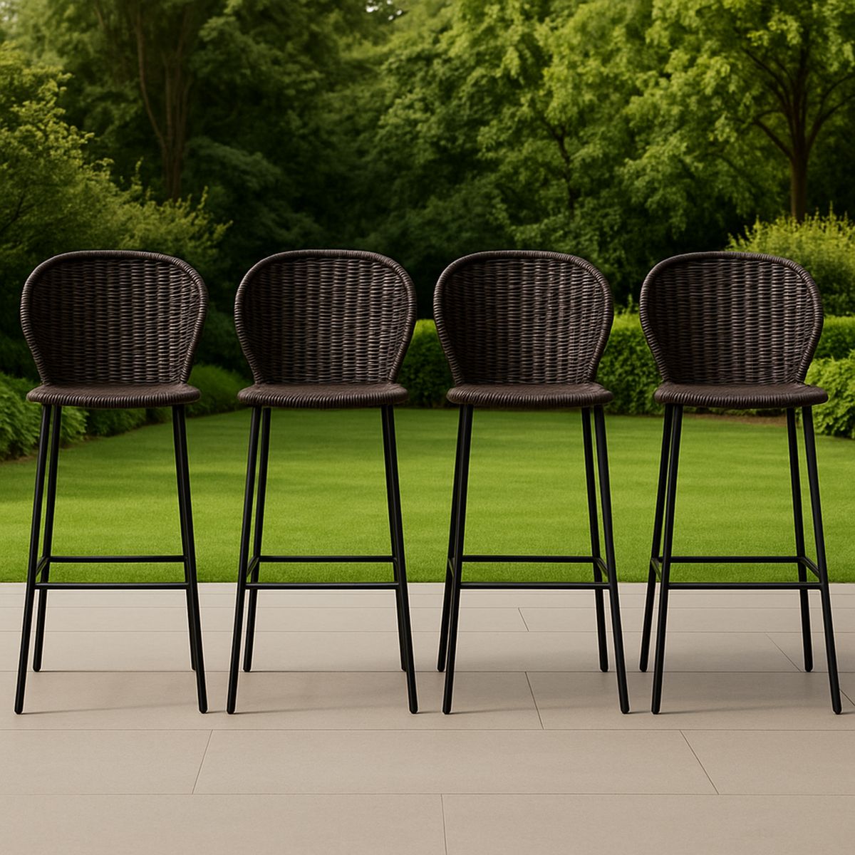 Kültéri bárszék barna acélvázzal