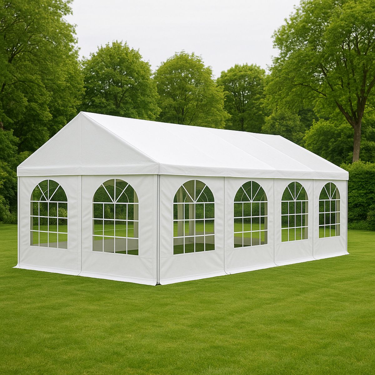 Fehér PVC parti sátor 9x4 m kültéri használatra