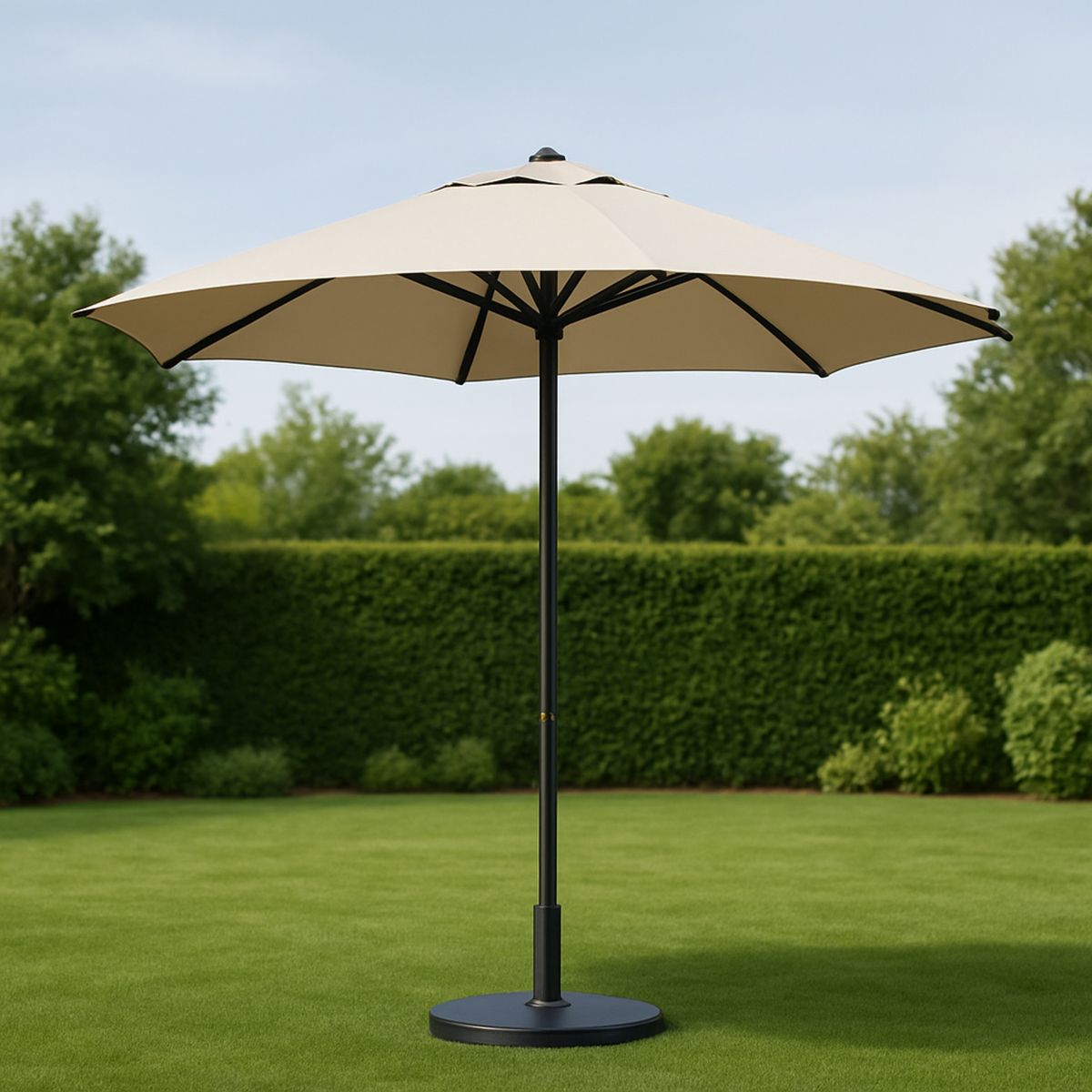 Kerti Napernyő Poliészter 300 cm Átmérő Homokszín Kerek