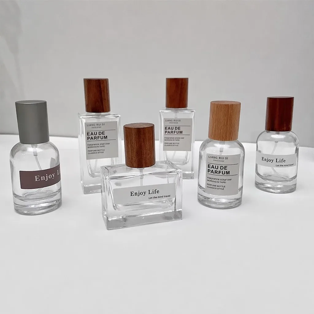 Premium Glass Perfume Bottle - Walnut Cap