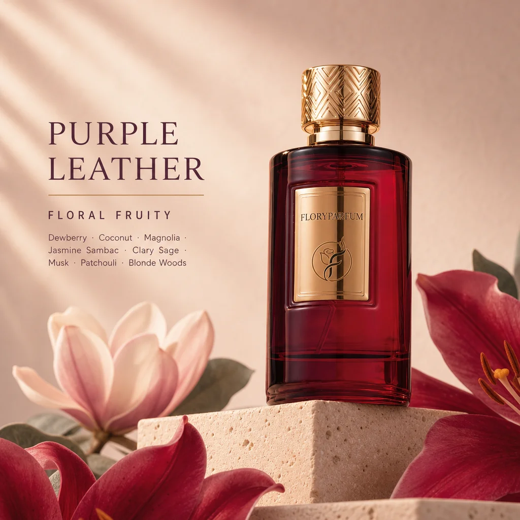 Floryparfum Purple Leather floral fragrance scene