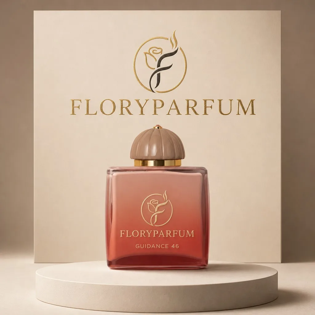 FLORYPARFUM Guidance 46 fragrance with brand presentation backdrop