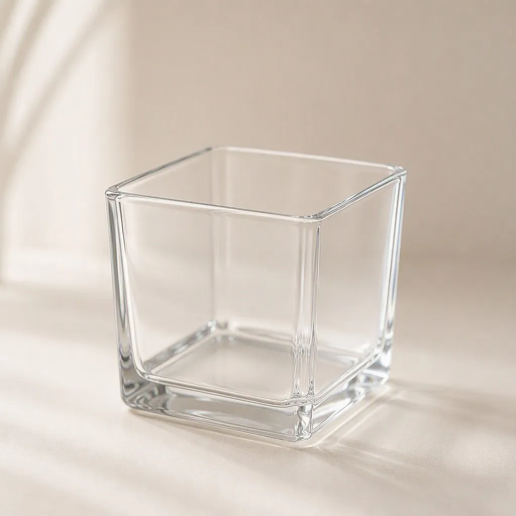 Minimalist Clear Glass Candle Jar - Single View 1