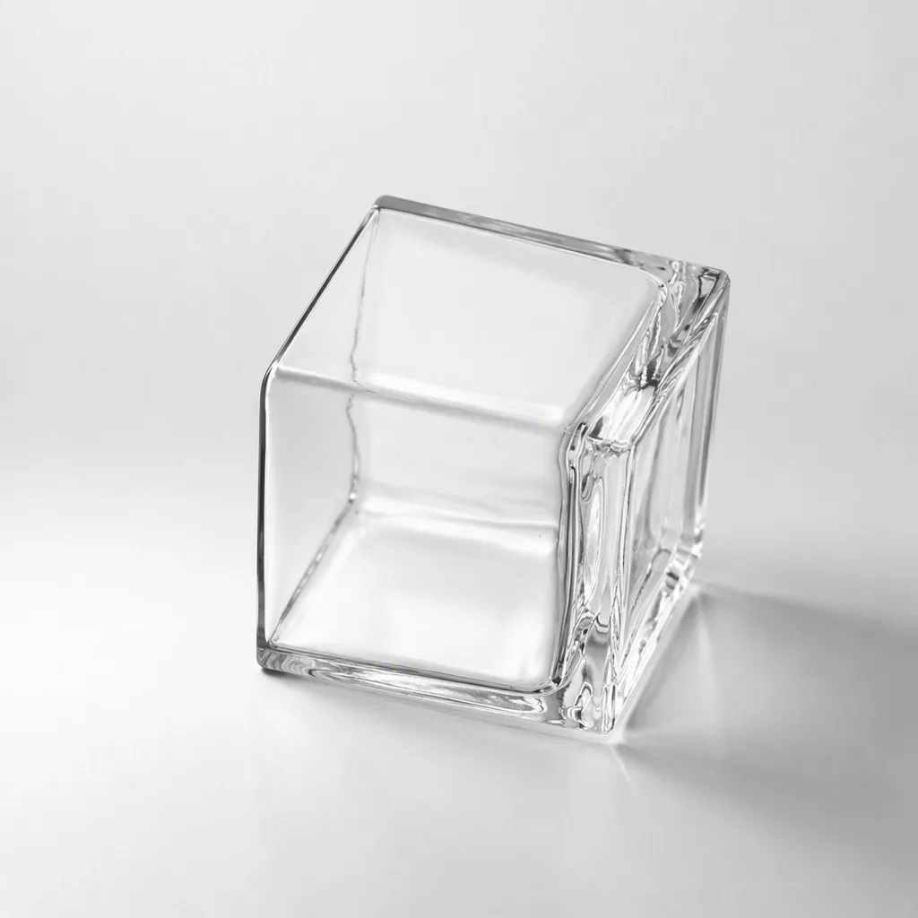 Minimalist Clear Glass Candle Jar - Detail View