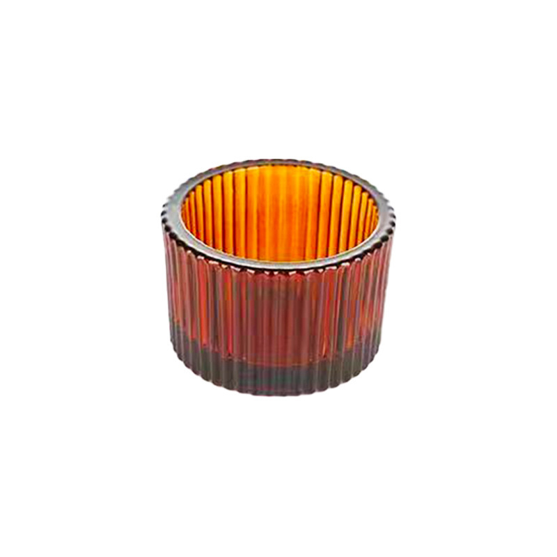 Elegant Ribbed Glass Candle Holder – Perfect for DIY Scented Candles and Home Decoration