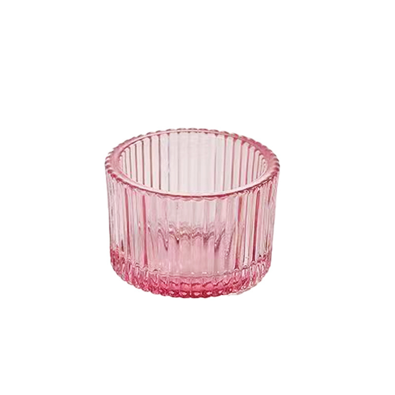 Elegant Ribbed Glass Candle Holder – Perfect for DIY Scented Candles and Home Decoration