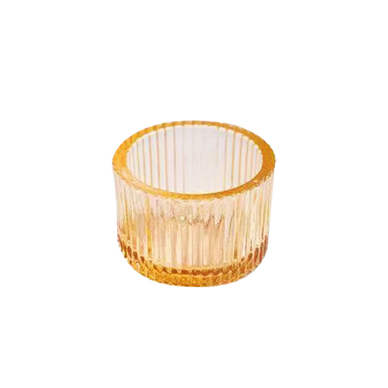 Elegant Ribbed Glass Candle Holder – Perfect for DIY Scented Candles and Home Decoration
