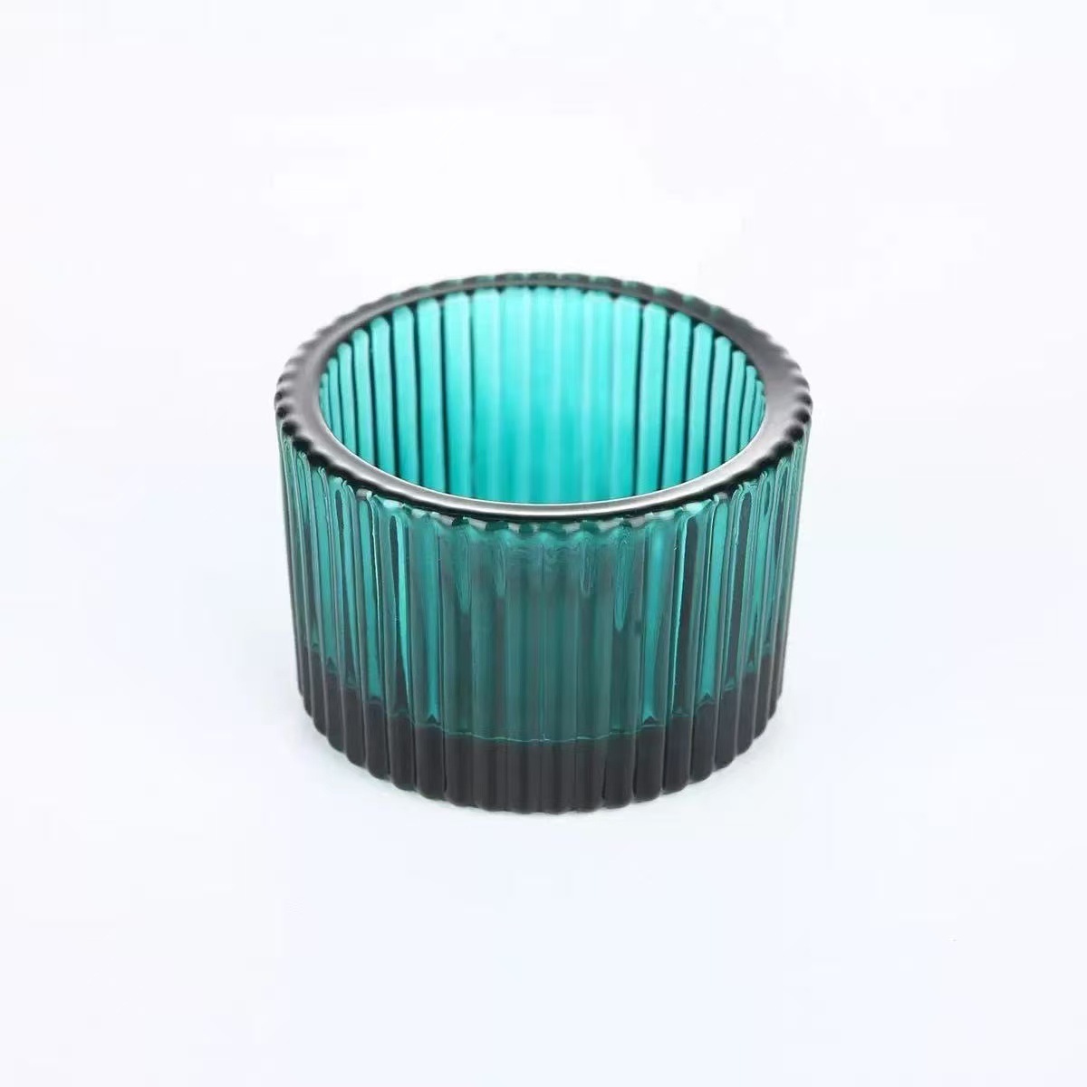Elegant Ribbed Glass Candle Holder – Perfect for DIY Scented Candles and Home Decoration
