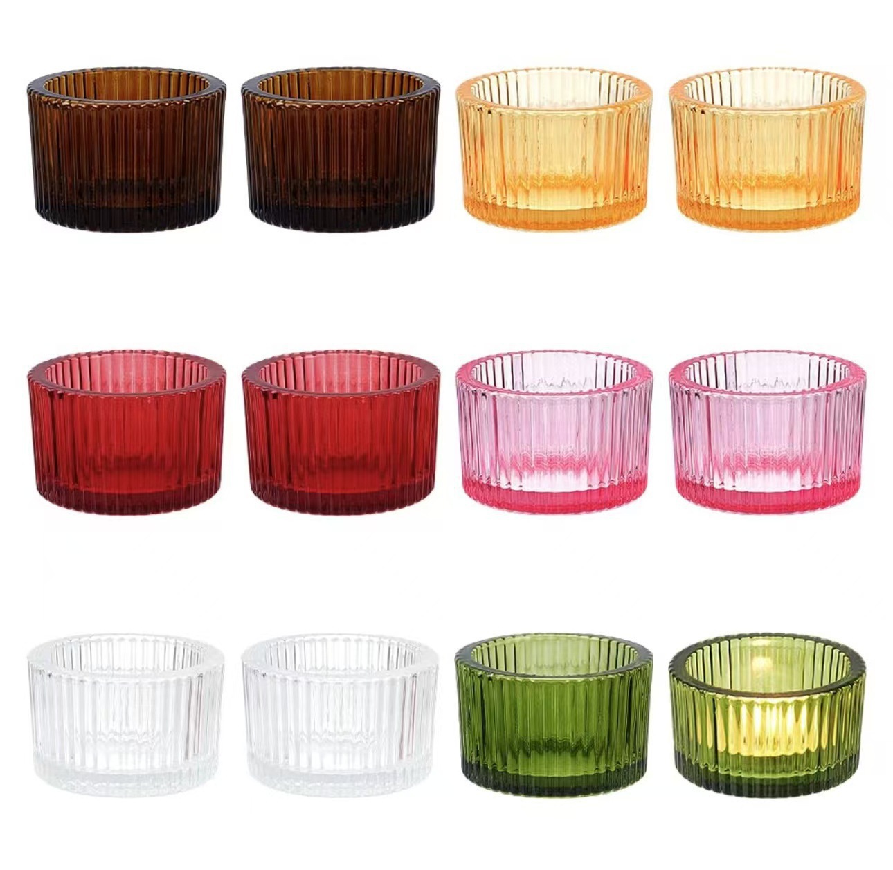 Elegant Ribbed Glass Candle Holder – Perfect for DIY Scented Candles and Home Decoration