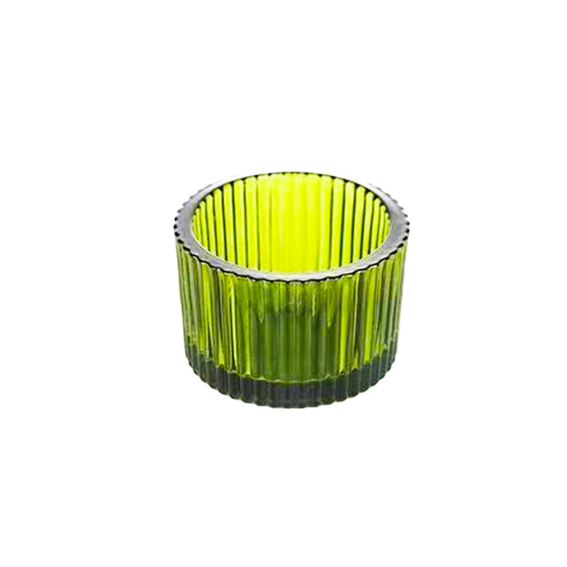 Elegant Ribbed Glass Candle Holder – Perfect for DIY Scented Candles and Home Decoration