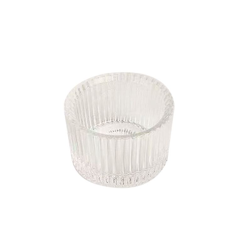 Elegant Ribbed Glass Candle Holder – Perfect for DIY Scented Candles and Home Decoration