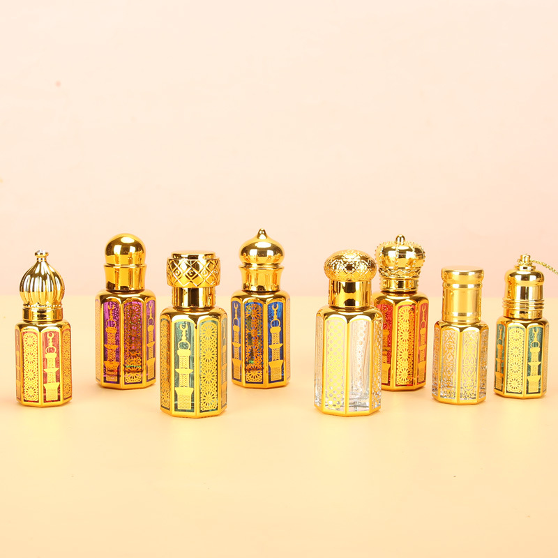 Luxury Arabic Attar Bottle – Refillable Vintage Middle Eastern Perfume Oil Bottle (3ml / 6ml / 12ml)