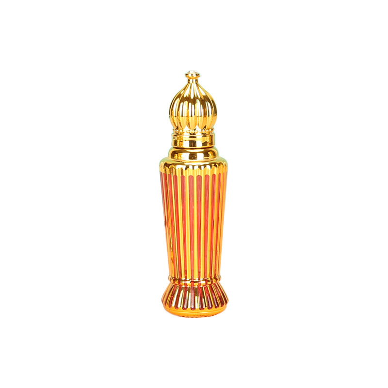 Luxury Vintage Refillable Arabic Perfume Bottle – 15ml Gold Metal Attar Bottle with Tassel & Decorative Caps