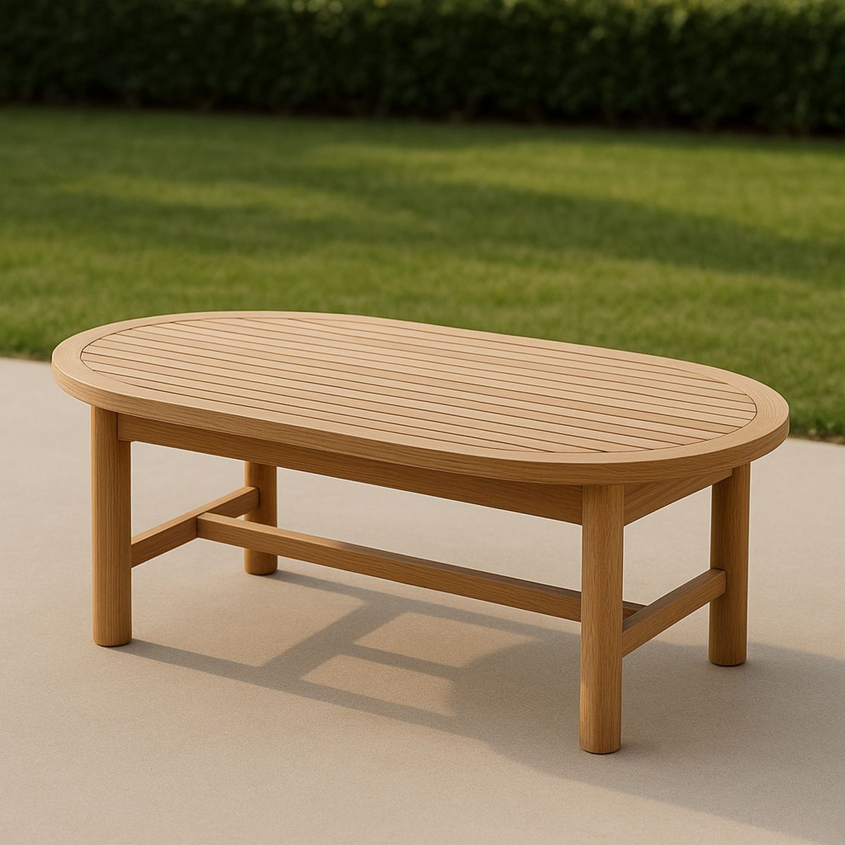 Ovális kültéri dohányzóasztal 120x60 cm