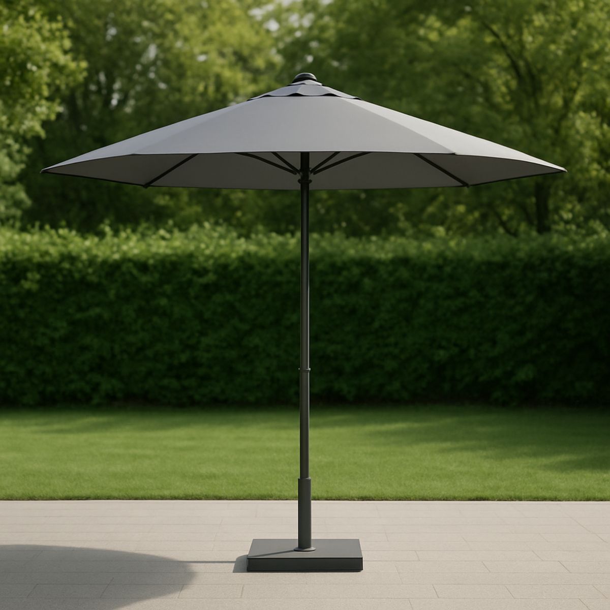 Kültéri napernyő - Szürke, alumínium váz, 300 cm átmérőjű