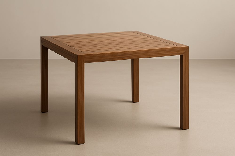 Négyzet alakú tömör fa étkezőasztal 80 cm x 80 cm x 75 cm-Nidchiari