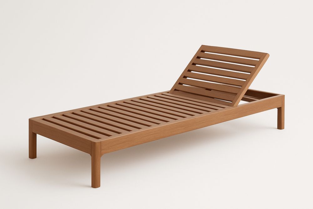 Teakfa napágy állítható háttámlával 200 cm hosszú-Nidchiari