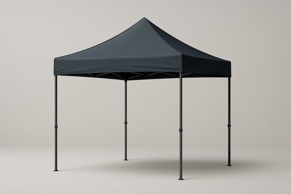 Fekete összecsukható kerti sátor acélvázzal és PVC borítással, 300x300 cm-Nidchiari