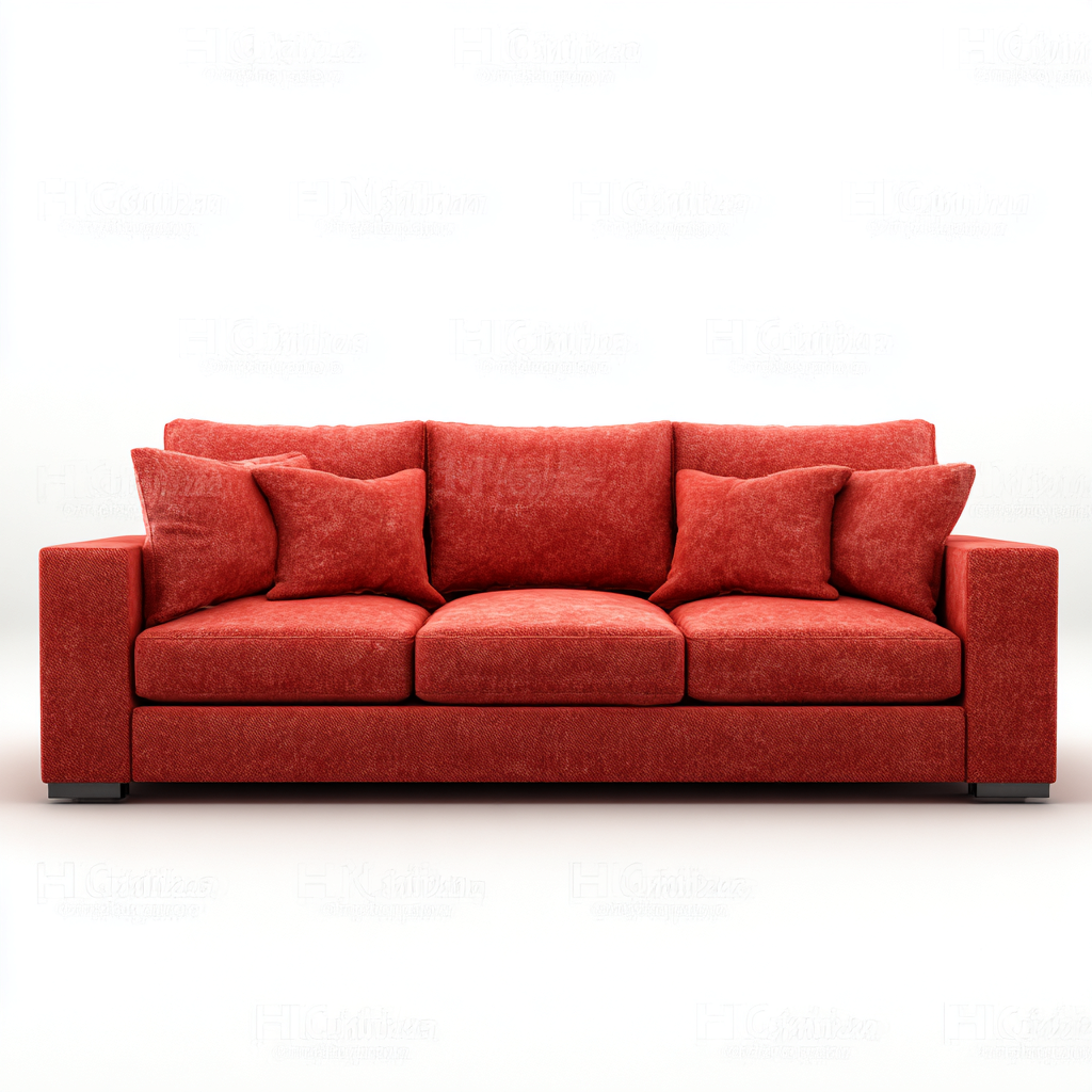 Canapé 3 places revêtement textile 210x90x85 cm - rouge - assise intérieure design contemporain-Rarozahome