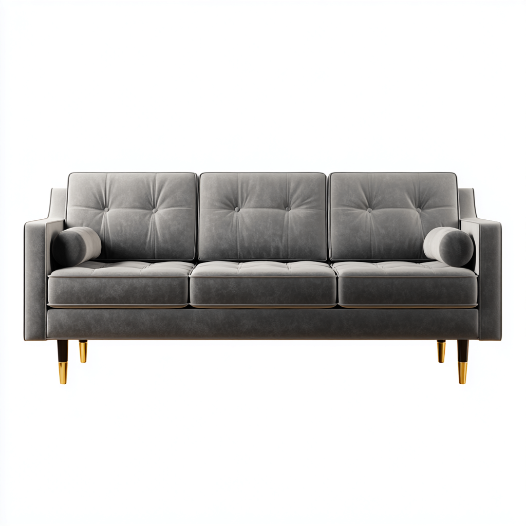 Canapé 3 places en tissu 210x95x85 cm - gris - confort salon-Rarozahome