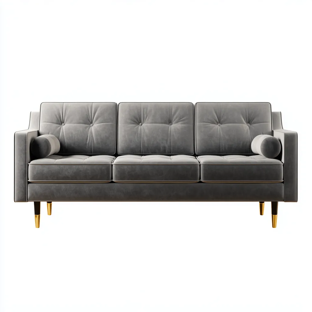 Canapé 3 places en tissu 210x95x85 cm - gris - confort salon-Rarozahome