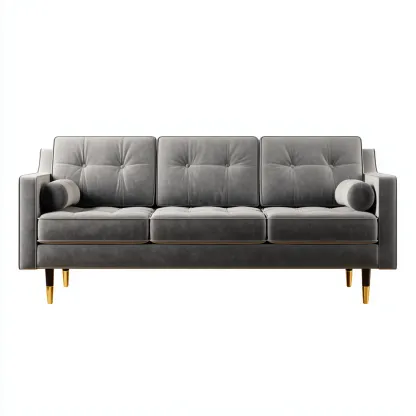 Canapé 3 places en tissu 210x95x85 cm - gris - confort salon-Rarozahome