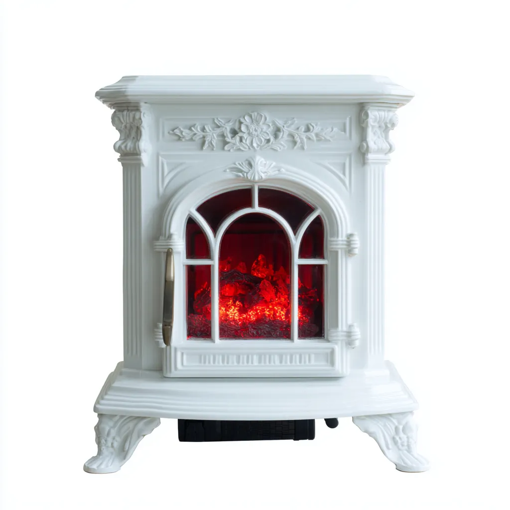 Cheminée électrique décorative 45x28x55 cm - Blanc - Style classique pour intérieur-Rarozahome