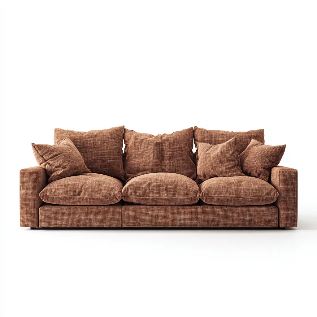Canapé 3 places en tissu 220x95x85 cm - marron - confort salon-Rarozahome