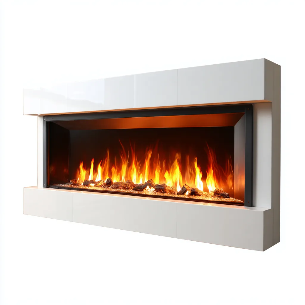 Cheminée électrique murale 150x30x50 cm - Blanc - Design contemporain pour intérieur-Rarozahome