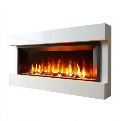 Cheminée électrique murale 150x30x50 cm - Blanc - Design contemporain pour intérieur-Rarozahome