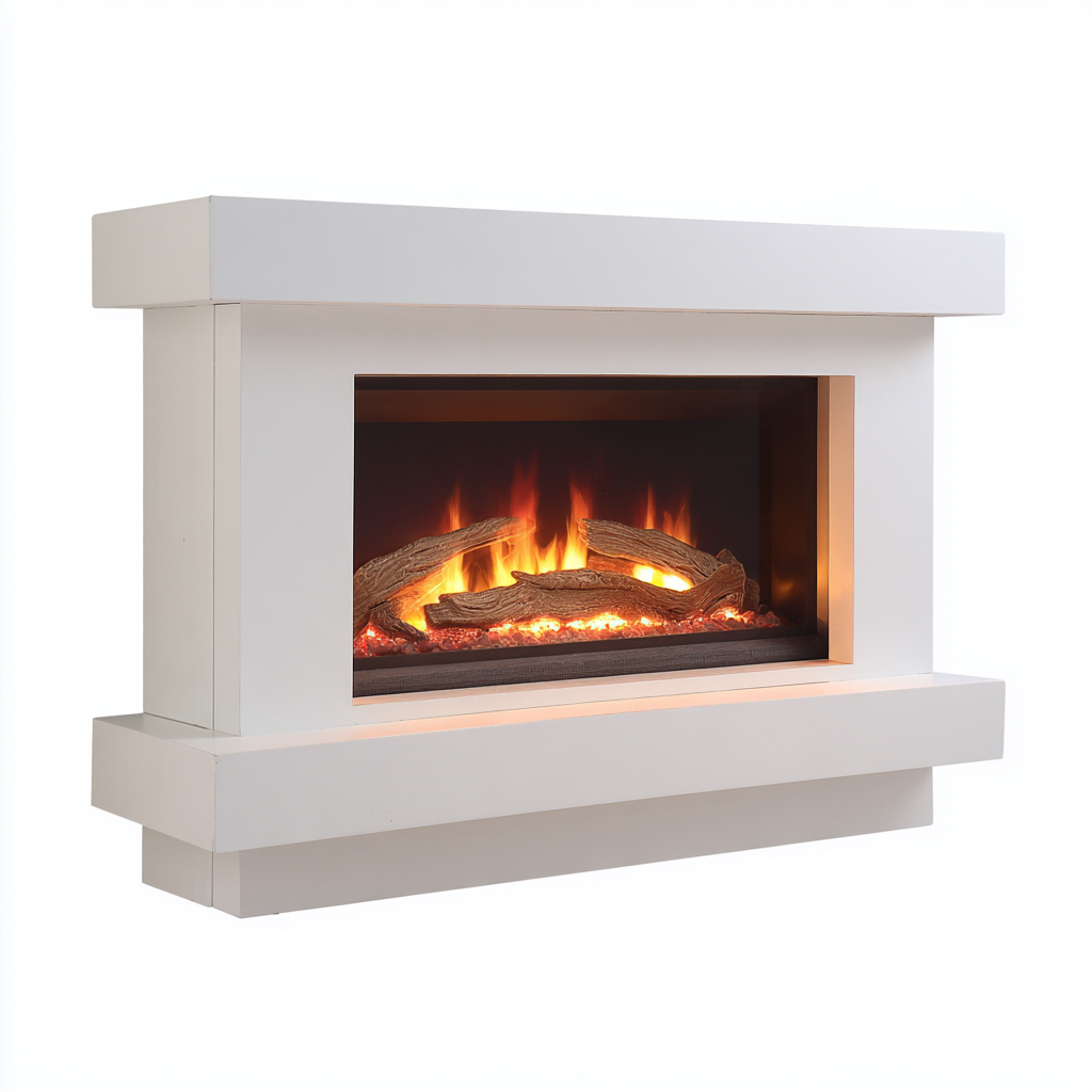 Cheminée électrique encadrement finition blanche 160x40x55 cm - Blanc - Style moderne-Rarozahome