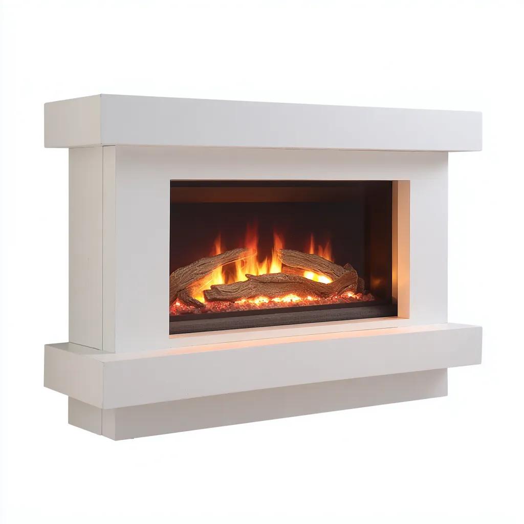 Cheminée électrique encadrement finition blanche 160x40x55 cm - Blanc - Style moderne-Rarozahome