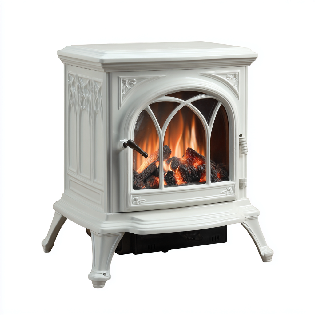 Cheminée électrique décorative 55x38x65 cm - blanc - ambiance intérieure-Rarozahome