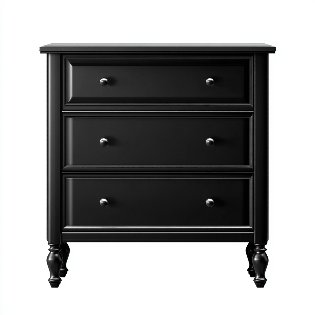 Cassettiera-legno-MDF-80x42x75 cm-nero-design classico-Vamiistudio