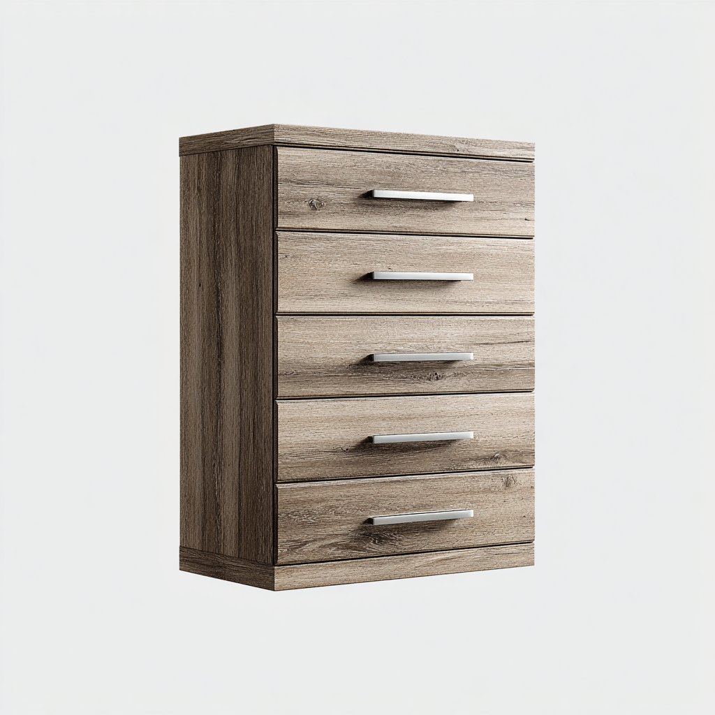 Cassettiera-legno-MDF-48x38x90 cm-rovere scuro-design moderno-Vamiistudio